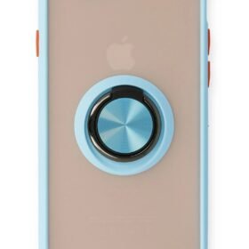 iPhone 6 Kılıf Montreal Yüzüklü Silikon Kapak - Buz Mavi-(5796)