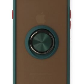 iPhone 6 Kılıf Montreal Yüzüklü Silikon Kapak - Yeşil-(5796)