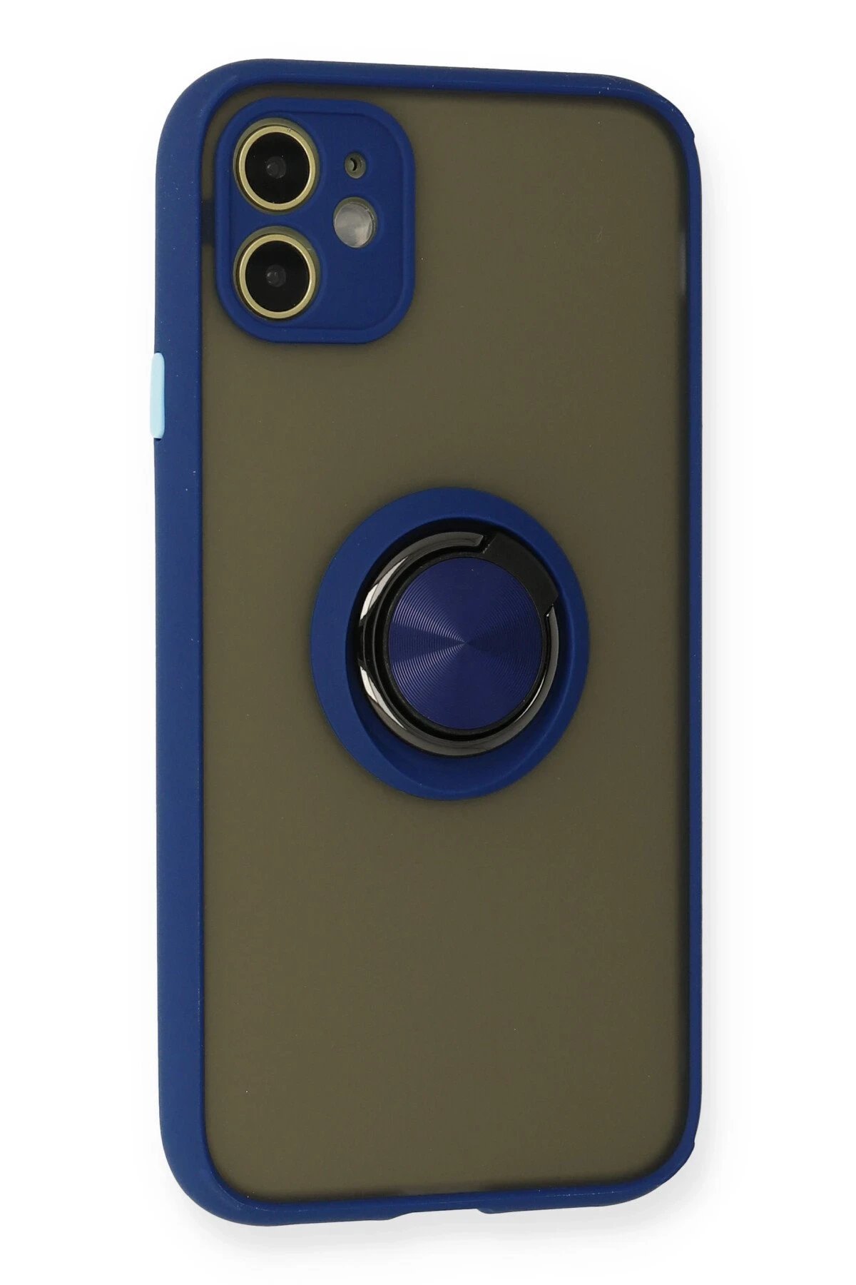 iPhone 11 Kılıf Montreal Yüzüklü Silikon Kapak - Lacivert-(5796) - Görsel 2