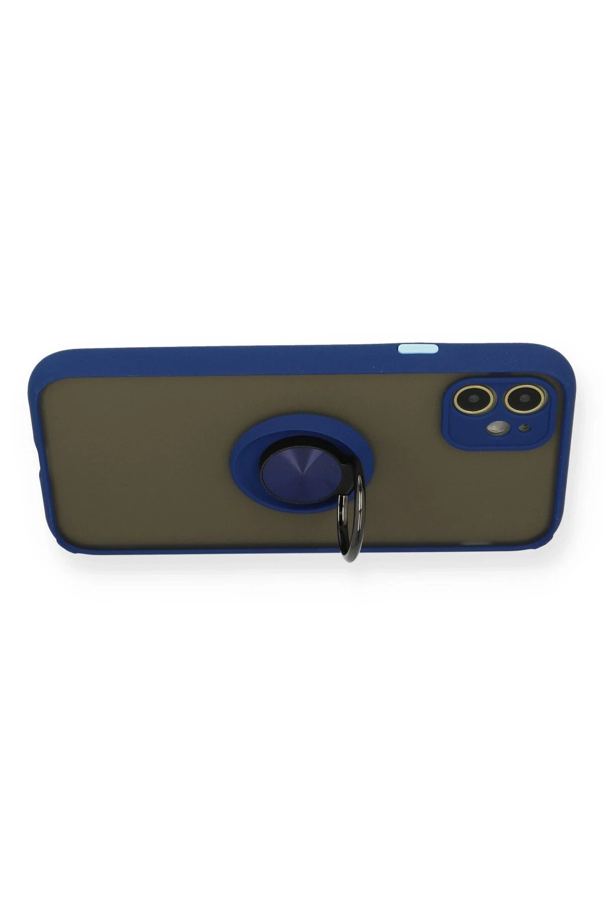 iPhone 11 Kılıf Montreal Yüzüklü Silikon Kapak - Lacivert-(5796) - Görsel 3