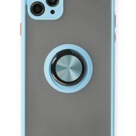 iPhone 11 Pro Kılıf Montreal Yüzüklü Silikon Kapak - Buz Mavi-(5796)