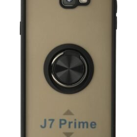 Samsung Galaxy J7 Prime Kılıf Montreal Yüzüklü Silikon Kapak - Siyah-(5796)