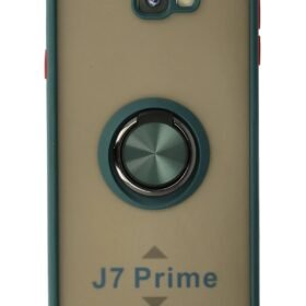 Samsung Galaxy J7 Prime Kılıf Montreal Yüzüklü Silikon Kapak - Yeşil-(5796)