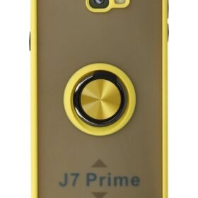 Samsung Galaxy J7 Prime Kılıf Montreal Yüzüklü Silikon Kapak - Sarı-(5796)
