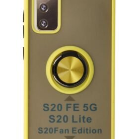 Samsung Galaxy S20 FE Kılıf Montreal Yüzüklü Silikon Kapak - Sarı-(5796)