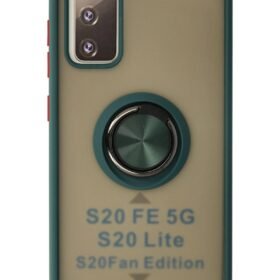 Samsung Galaxy S20 FE Kılıf Montreal Yüzüklü Silikon Kapak - Yeşil-(5796)