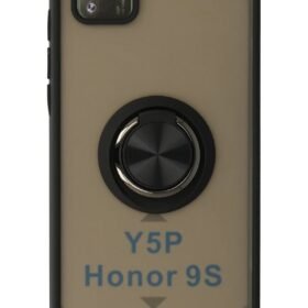 Huawei Y5P Kılıf Montreal Yüzüklü Silikon Kapak - Siyah-(5796)