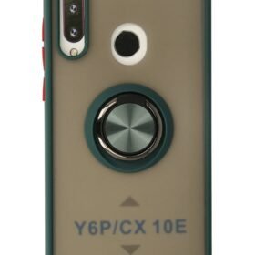 Huawei Y6P Kılıf Montreal Yüzüklü Silikon Kapak - Yeşil-(5796)