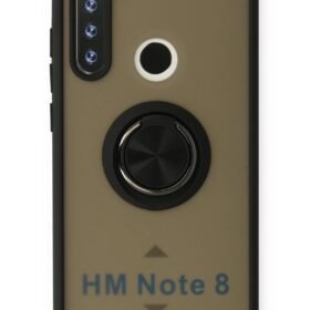 Xiaomi Redmi Note 8 Kılıf Montreal Yüzüklü Silikon Kapak - Siyah-(5796)