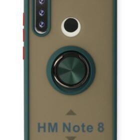 Xiaomi Redmi Note 8 Kılıf Montreal Yüzüklü Silikon Kapak - Yeşil-(5796)