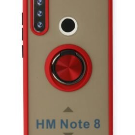 Xiaomi Redmi Note 8 Kılıf Montreal Yüzüklü Silikon Kapak - Kırmızı-(5796)