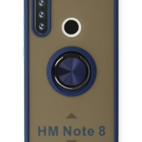 Xiaomi Redmi Note 8 Kılıf Montreal Yüzüklü Silikon Kapak - Lacivert-(5796)