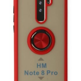 Xiaomi Redmi Note 8 Pro Kılıf Montreal Yüzüklü Silikon Kapak - Kırmızı-(5796)