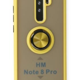 Xiaomi Redmi Note 8 Pro Kılıf Montreal Yüzüklü Silikon Kapak - Sarı-(5796)