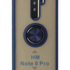 Xiaomi Redmi Note 8 Pro Kılıf Montreal Yüzüklü Silikon Kapak - Lacivert-(5796)