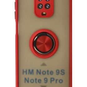 Xiaomi Redmi Note 9 Pro Kılıf Montreal Yüzüklü Silikon Kapak - Kırmızı-(5796)