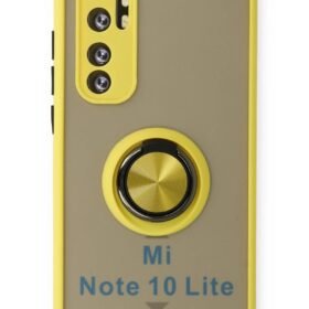 Xiaomi Mi Note 10 Lite Kılıf Montreal Yüzüklü Silikon Kapak - Sarı-(5796)