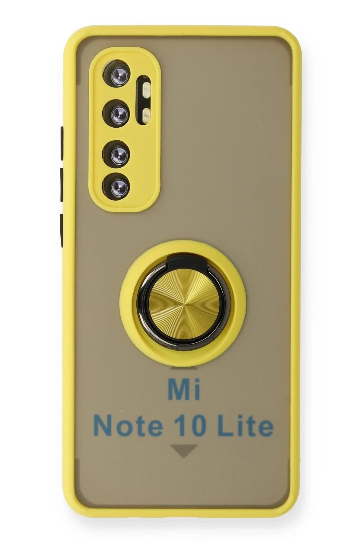 Xiaomi Mi Note 10 Lite Kılıf Montreal Yüzüklü Silikon Kapak - Sarı-(5796)