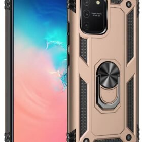 Samsung Galaxy A91 / S10 Lite Kılıf Sofya Yüzüklü Silikon Kapak - Gold-(5796)