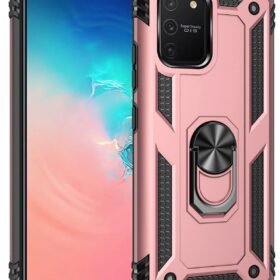 Samsung Galaxy A91 / S10 Lite Kılıf Sofya Yüzüklü Silikon Kapak - Rose-(5796)