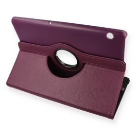 Huawei MediaPad T5 10 Kılıf 360 Tablet Deri Kılıf - Mürdüm-(5796)