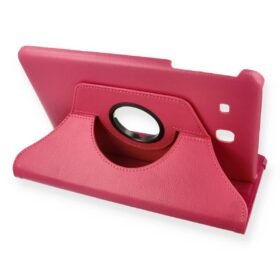 Samsung Galaxy T560 Tab E 9.7 Kılıf 360 Tablet Deri Kılıf - Pembe-(5796)