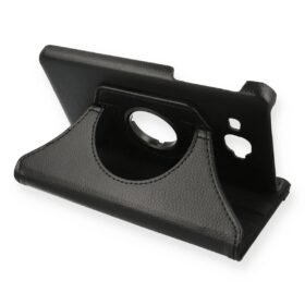 Samsung Galaxy T280 Tab A 7 Kılıf 360 Tablet Deri Kılıf - Siyah-(5796)