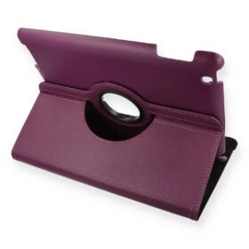 iPad 4 9.7 Kılıf 360 Tablet Deri Kılıf - Mürdüm-(5796)