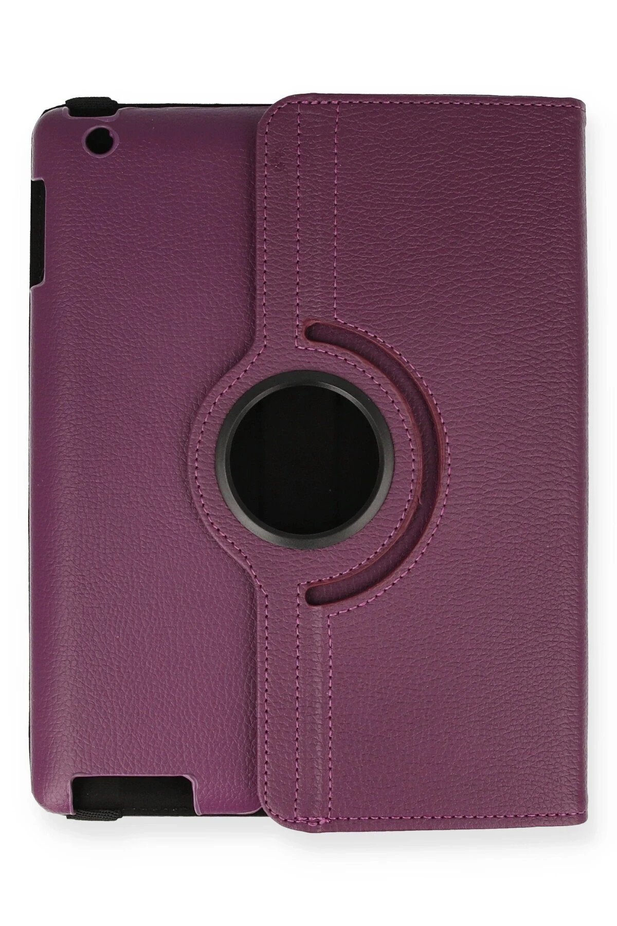 iPad 4 9.7 Kılıf 360 Tablet Deri Kılıf - Mürdüm-(5796) - Görsel 2