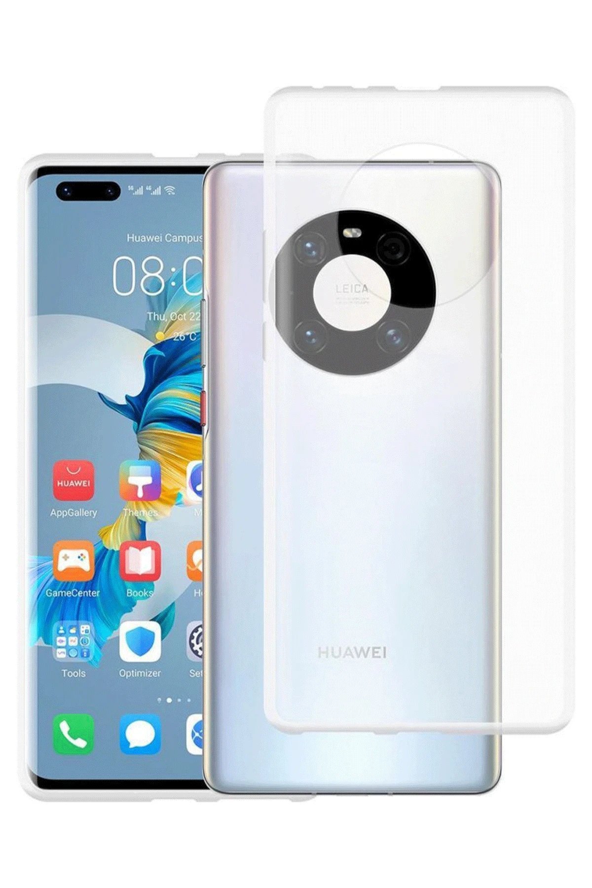 Huawei Mate 40 Pro Kılıf Lüx Şeffaf Silikon-(5796)