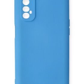 Realme 7 Kılıf Nano içi Kadife Silikon - Mavi-(5796)