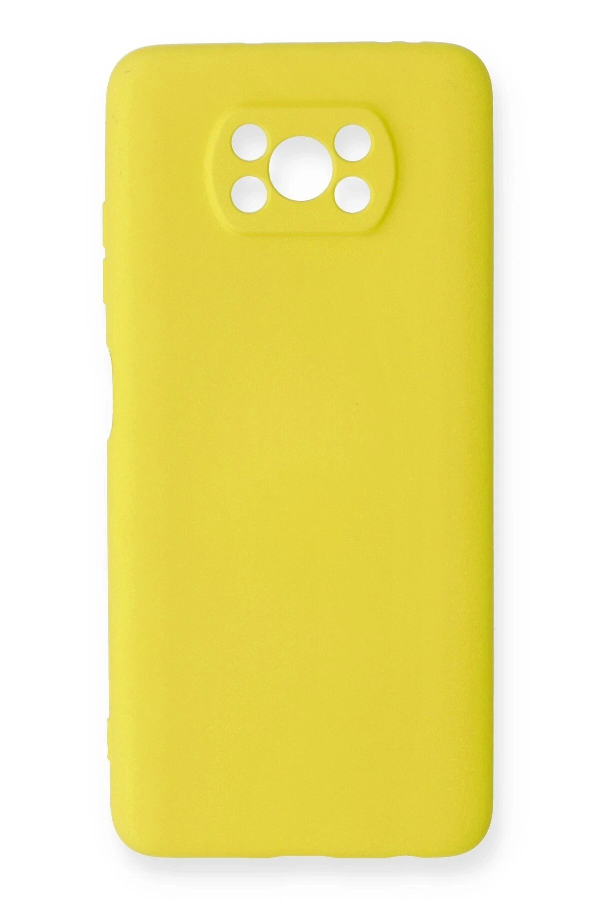 Xiaomi Pocophone X3 Kılıf Nano içi Kadife Silikon - Sarı-(5796)