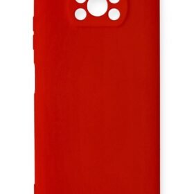 Xiaomi Pocophone X3 Kılıf Nano içi Kadife Silikon - Kırmızı-(5796)