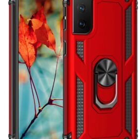 Samsung Galaxy S21 Kılıf Sofya Yüzüklü Silikon Kapak - Kırmızı-(5796)