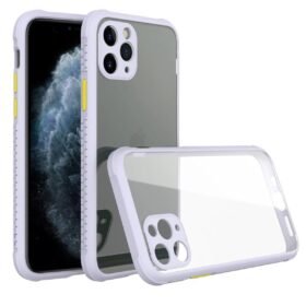 iPhone 11 Pro Kılıf Miami Şeffaf Silikon - Lila-(5796)