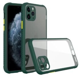 iPhone 11 Pro Kılıf Miami Şeffaf Silikon - Koyu Yeşil-(5796)