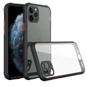 iPhone 11 Pro Kılıf Miami Şeffaf Silikon - Siyah-(5796)