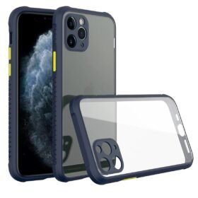 iPhone 11 Pro Max Kılıf Miami Şeffaf Silikon - Lacivert-(5796)