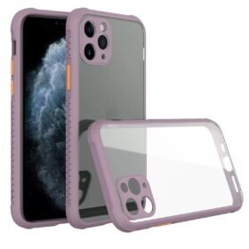 iPhone 11 Pro Max Kılıf Miami Şeffaf Silikon - Açık Mor-(5796)