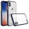 iPhone XS Max Kılıf Miami Şeffaf Silikon - Lacivert-(5796)