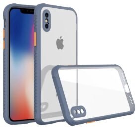 iPhone XS Max Kılıf Miami Şeffaf Silikon - Gri-(5796)
