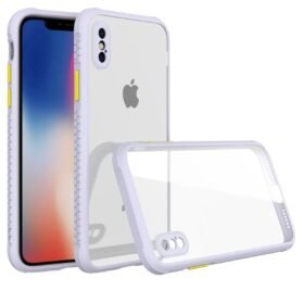iPhone XS Max Kılıf Miami Şeffaf Silikon - Lila-(5796)