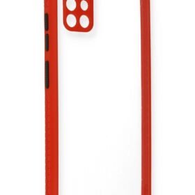 Samsung Galaxy A71 Kılıf Miami Şeffaf Silikon - Kırmızı-(5796)