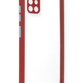 Samsung Galaxy A71 Kılıf Miami Şeffaf Silikon - Fuşya-(5796)