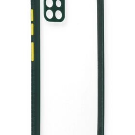 Samsung Galaxy A71 Kılıf Miami Şeffaf Silikon - Koyu Yeşil-(5796)