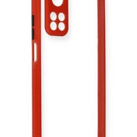 Xiaomi Mi 10T Pro Kılıf Miami Şeffaf Silikon - Kırmızı-(5796)