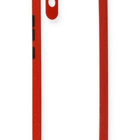 Xiaomi Redmi 9A Kılıf Miami Şeffaf Silikon - Kırmızı-(5796)