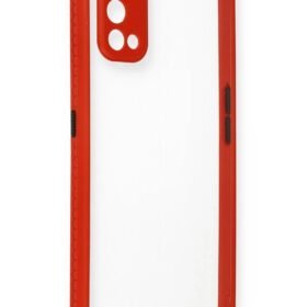 Realme 7 Pro Kılıf Miami Şeffaf Silikon - Kırmızı-(5796)