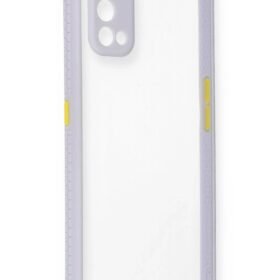 Realme 7 Pro Kılıf Miami Şeffaf Silikon - Lila-(5796)