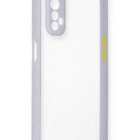 Realme 7 Kılıf Miami Şeffaf Silikon - Lila-(5796)